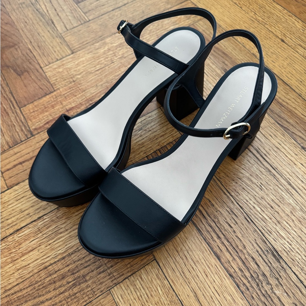 NWT! Stuart Weitzman Black Platform Sandals
